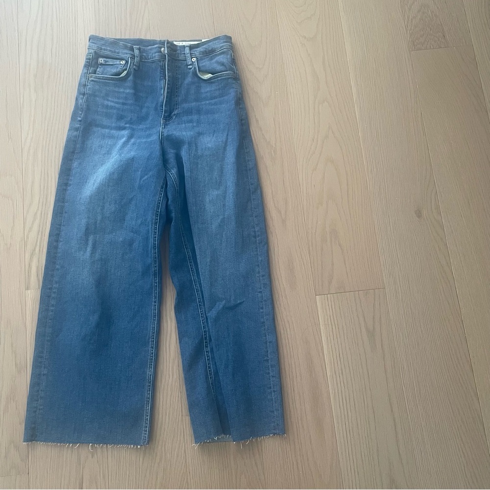 Rag & Bone Epic Andi High Rise Ankle Wide Jeans in Scout Size 28 Cropped Stretch - Picture 15 of 16